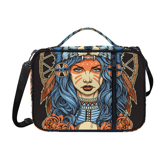 Native American Wolf Girl Print Shoulder Strap Bible Bag