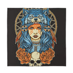 Native American Wolf Girl Print Silk Bandana