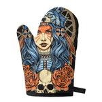 Native American Wolf Girl Print Single Oven Mitt