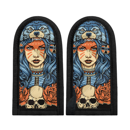 Native American Wolf Girl Print Skillet Handle Cover