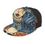 Native American Wolf Girl Print Snapback Cap