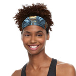 Native American Wolf Girl Print Sports Headband