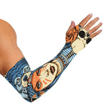 Native American Wolf Girl Print Sun Protection Arm Sleeves