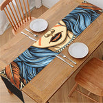 Native American Wolf Girl Print Table Runner