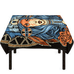 Native American Wolf Girl Print Tablecloth