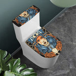 Native American Wolf Girl Print Toilet Lid And Tank Cover Set