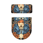 Native American Wolf Girl Print Toilet Lid And Tank Cover Set