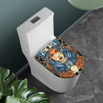 Native American Wolf Girl Print Toilet Lid Cover