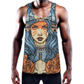 Native American Wolf Girl Print Men's Workout Tank Top