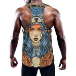 Native American Wolf Girl Print Training Tank Top
