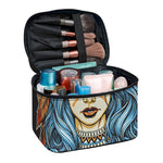 Native American Wolf Girl Print Travel Makeup Bag