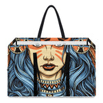 Native American Wolf Girl Print Utility Tote Bag