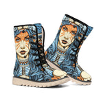 Native American Wolf Girl Print Winter Boots