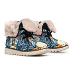 Native American Wolf Girl Print Winter Boots