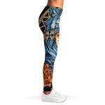 Native American Wolf Girl Print Women's Leggings