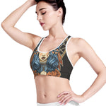 Native American Wolf Girl Print Women's Sports Bra