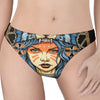 Native American Wolf Girl Print Women's Thong