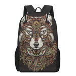Native American Wolf Spirit Animal Print 17 Inch Backpack