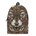 Native American Wolf Spirit Animal Print School Backpack