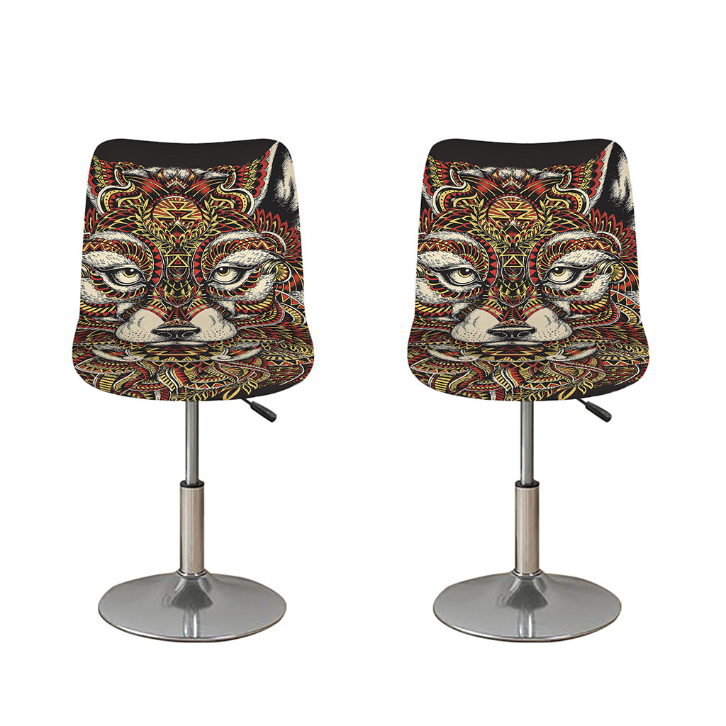 Native American Wolf Spirit Animal Print Bar Stool Covers