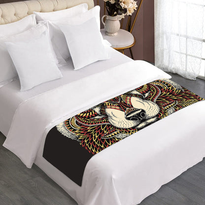 Native American Wolf Spirit Animal Print Bed Runner
