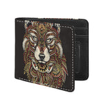 Native American Wolf Spirit Animal Print Bifold Wallet
