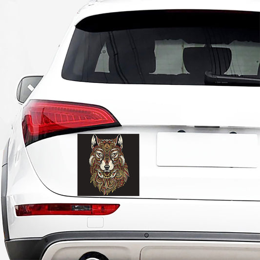 Native American Wolf Spirit Animal Print Car Sticker