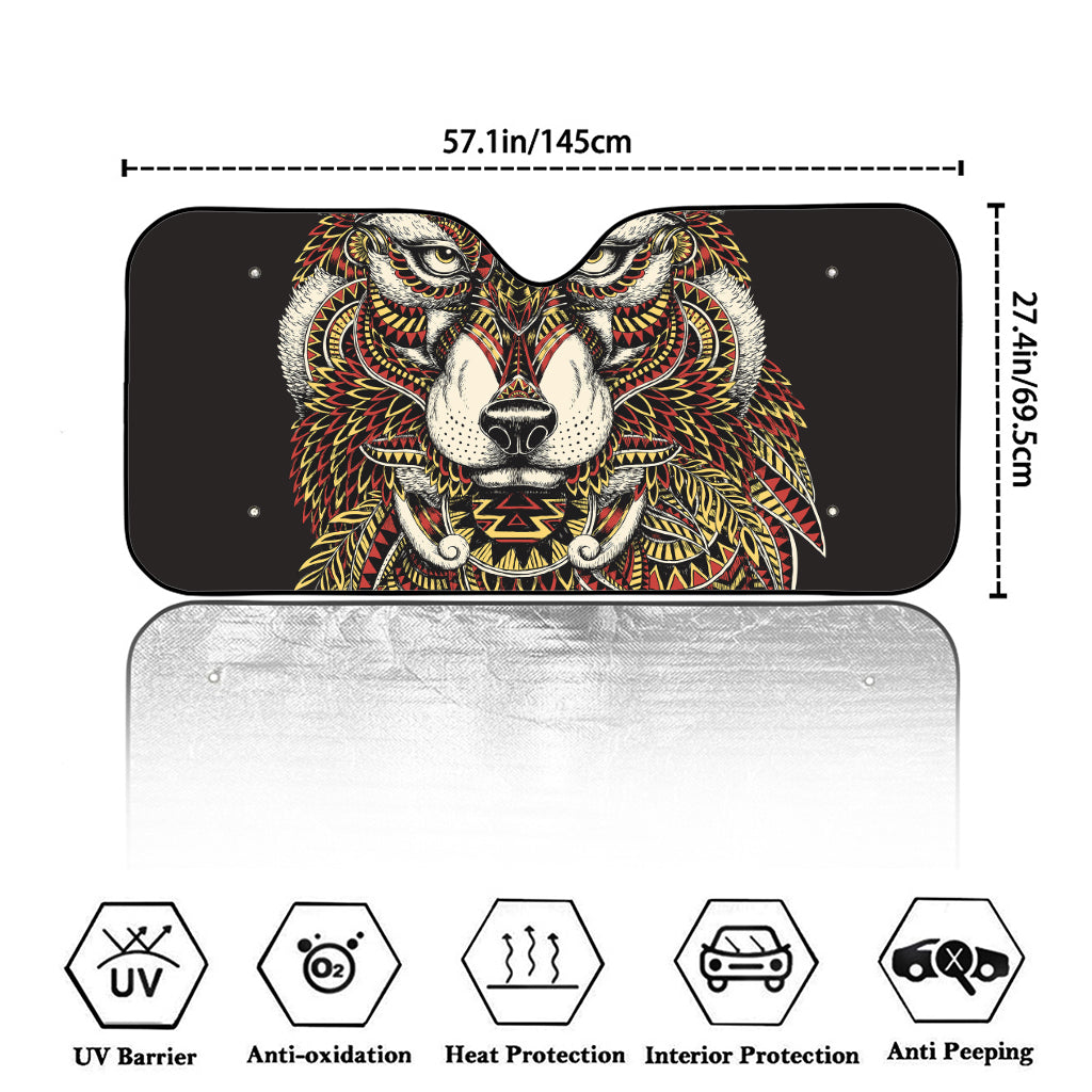 Native American Wolf Spirit Animal Print Car Windshield Sun Shade