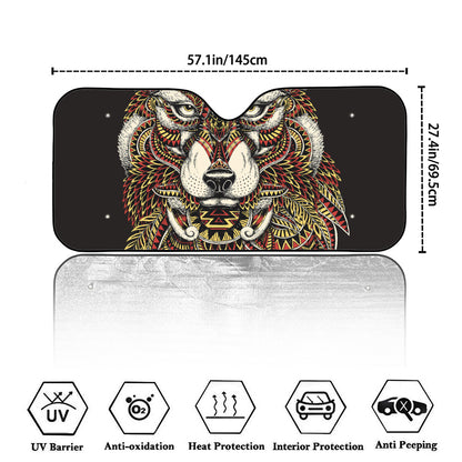 Native American Wolf Spirit Animal Print Car Windshield Sun Shade