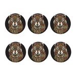 Native American Wolf Spirit Animal Print Coaster Set