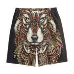 Native American Wolf Spirit Animal Print Cotton Shorts