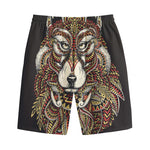 Native American Wolf Spirit Animal Print Cotton Shorts