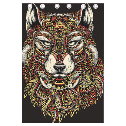 Native American Wolf Spirit Animal Print Curtain