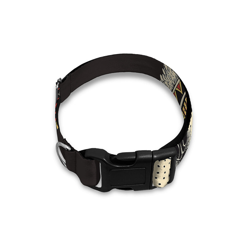 Native American Wolf Spirit Animal Print Dog Collar
