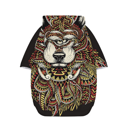 Native American Wolf Spirit Animal Print Dog Zip Up Hoodie