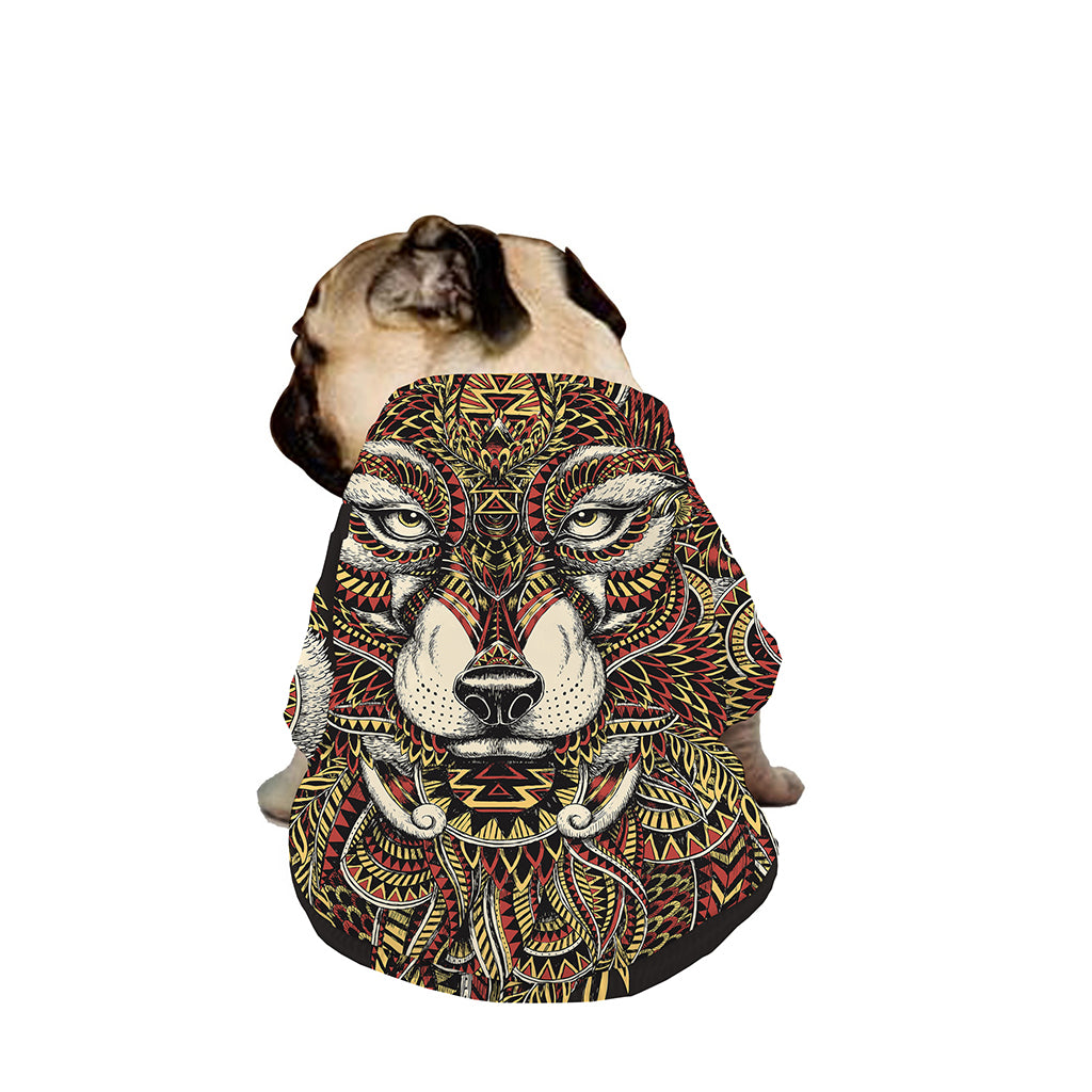 Native American Wolf Spirit Animal Print Dog Zip Up Jacket