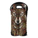 Native American Wolf Spirit Animal Print Double Neoprene Wine Tote