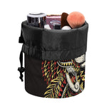 Native American Wolf Spirit Animal Print Drawstring Makeup Bag