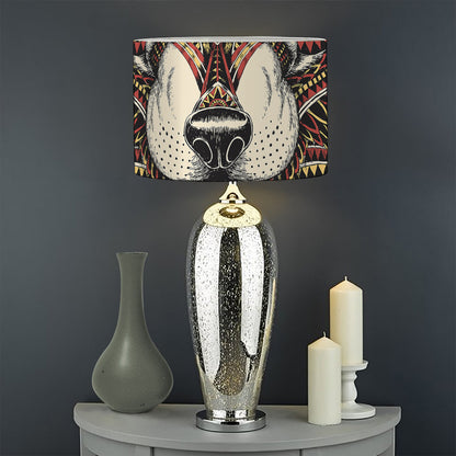 Native American Wolf Spirit Animal Print Drum Lamp Shade