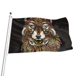 Native American Wolf Spirit Animal Print Flag