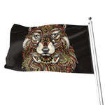 Native American Wolf Spirit Animal Print Flag