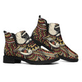 Native American Wolf Spirit Animal Print Flat Ankle Boots