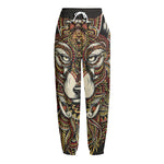 Native American Wolf Spirit Animal Print Fleece Lined Knit Pants