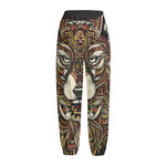 Native American Wolf Spirit Animal Print Fleece Lined Knit Pants