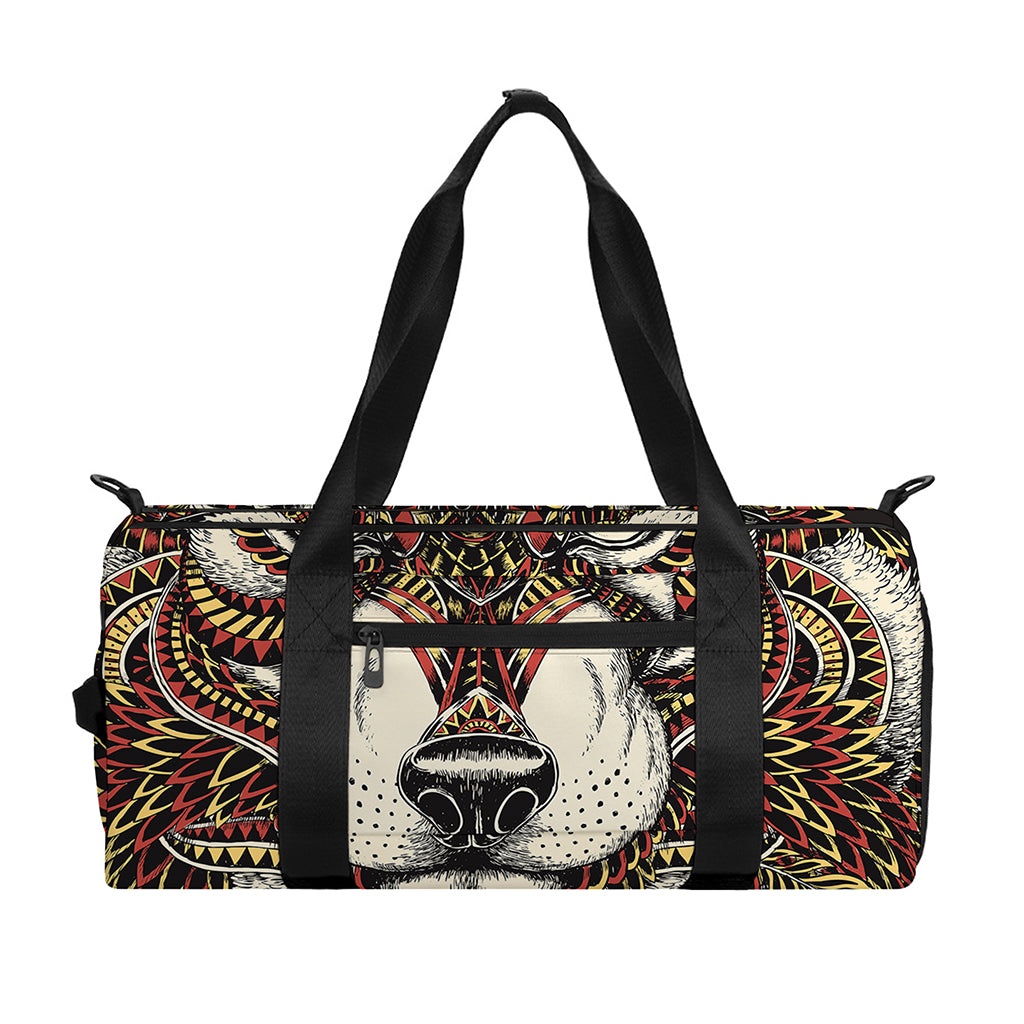 Native American Wolf Spirit Animal Print Gym Bag