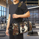 Native American Wolf Spirit Animal Print Gym Bag