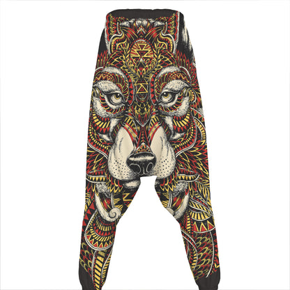 Native American Wolf Spirit Animal Print Hammer Pants