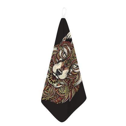 Native American Wolf Spirit Animal Print Hand Towel