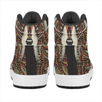 Native American Wolf Spirit Animal Print High Top Leather Sneakers