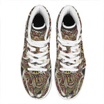 Native American Wolf Spirit Animal Print High Top Leather Sneakers